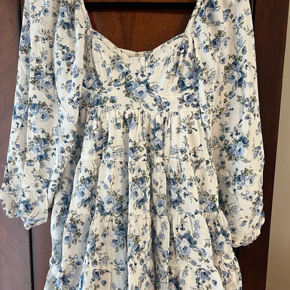 Altar'd State Blue Floral Mini Dress